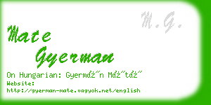 mate gyerman business card